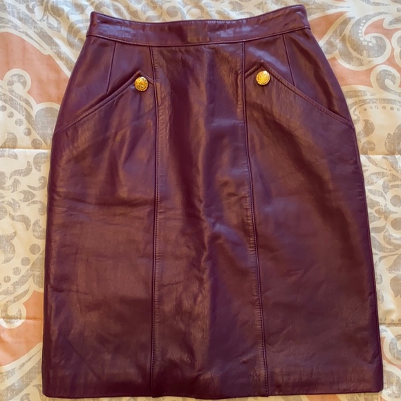 Vintage leather pencil skirt - Picture 1 of 6